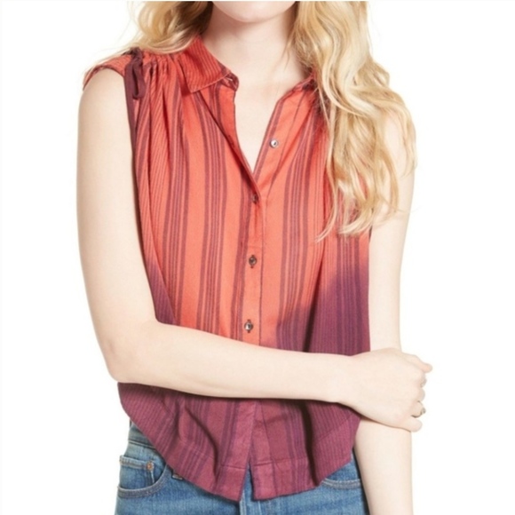 Free People Tops - NWT Free People Orange/Purple Ombre Baby Blues Top